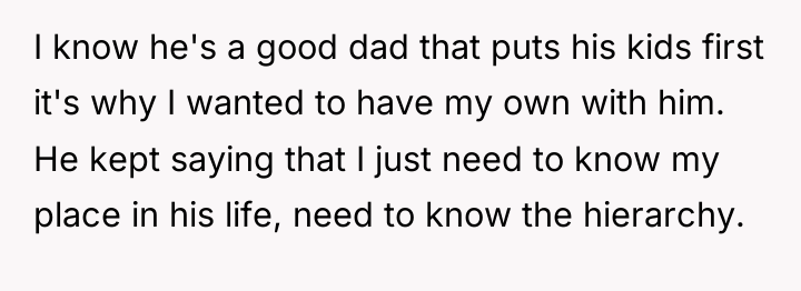 I know he's a good dad that puts his kids...