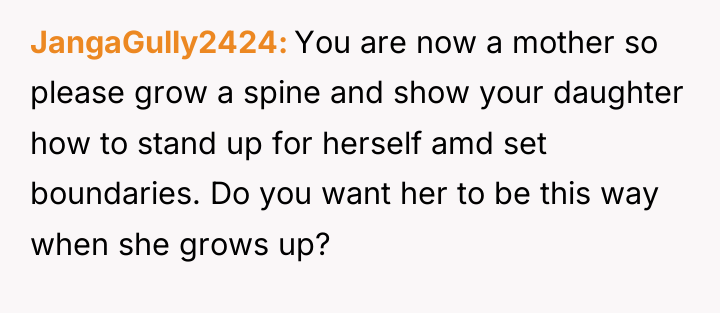 JangaGully2424 You are now a mother so please grow a...