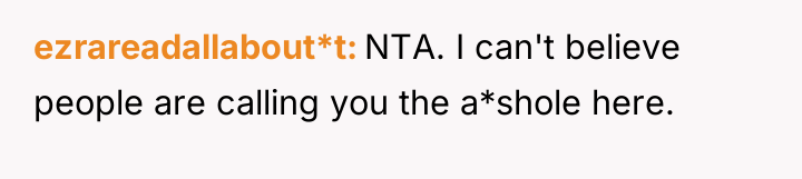 ezrareadallabout*t NTA. I can't believe people are calling you the...