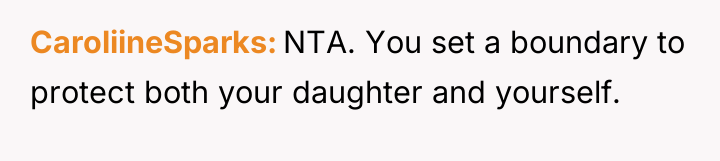 CaroliineSparks NTA. You set a boundary to protect both your...