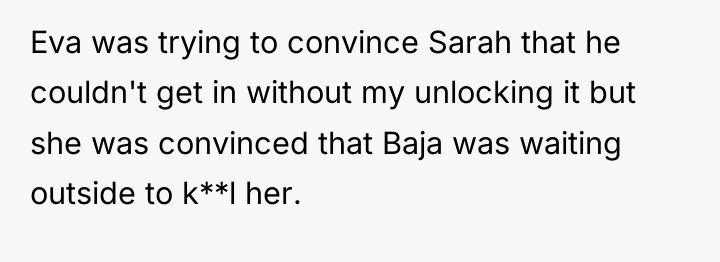Eva was trying to convince Sarah that he couldn't get...