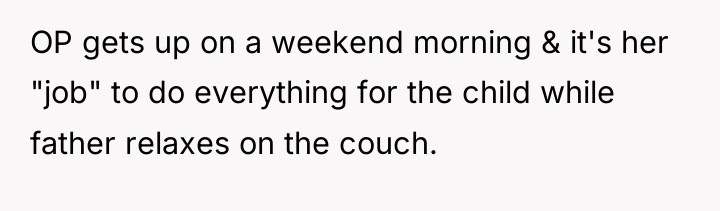 OP gets up on a weekend morning & it's her...