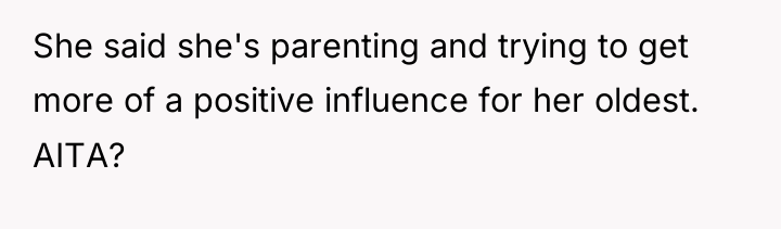 She said she's parenting and trying to get more of...
