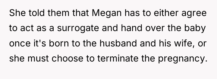 She told them that Megan has to either agree to...
