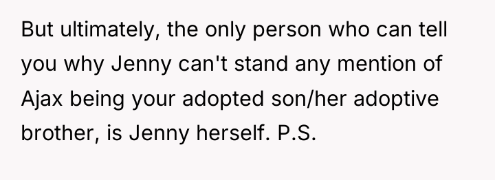 But ultimately, the only person who can tell you why...