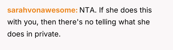 sarahvonawesome NTA. If she does this with you, then there's...