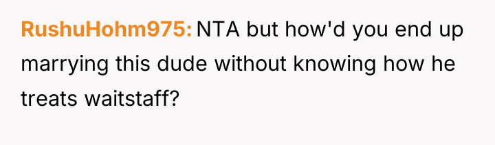 RushuHohm975 NTA but how'd you end up marrying this dude...