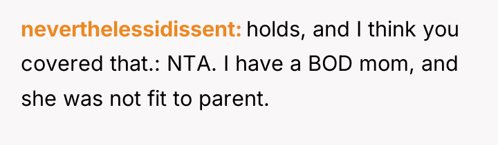 neverthelessidissent holds, and I think you covered that.: NTA. I...