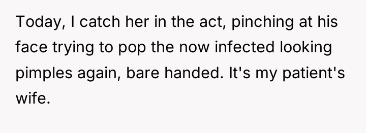 Today, I catch her in the act, pinching at his...