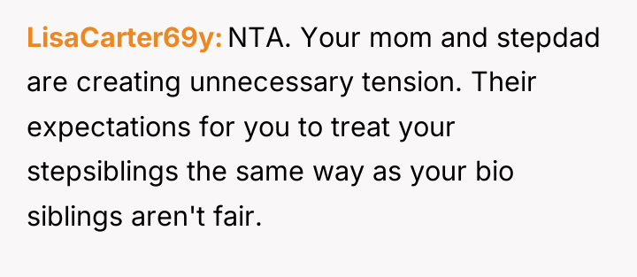 LisaCarter69y NTA. Your mom and stepdad are creating unnecessary tension....