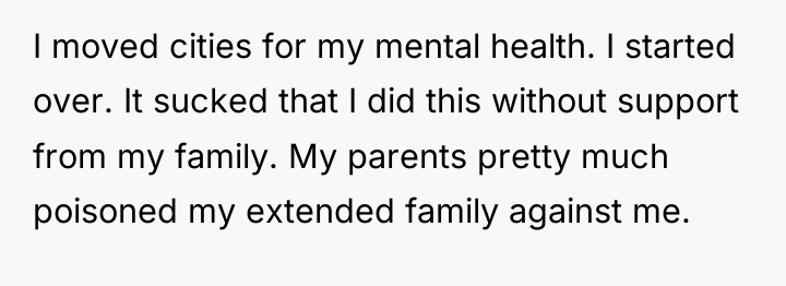 I moved cities for my mental health. I started over....