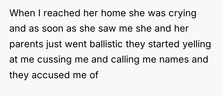 When I reached her home she was crying and as...