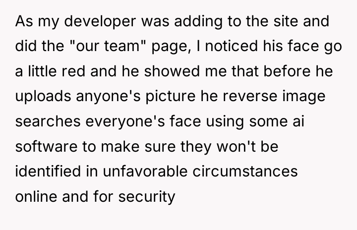 As my developer was adding to the site and did...