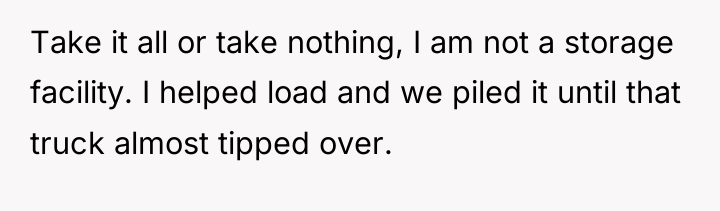 Take it all or take nothing, I am not a...