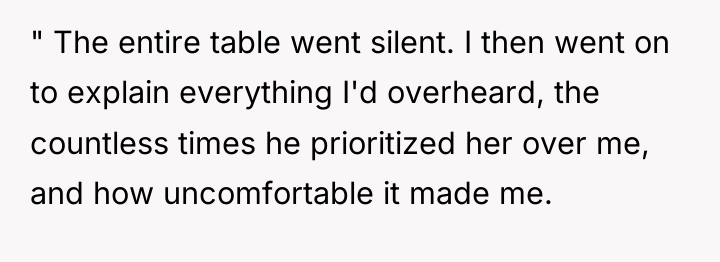 " The entire table went silent. I then went on...