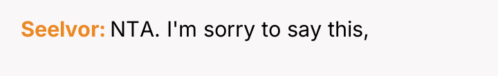 Seelvor NTA. I'm sorry to say this,
