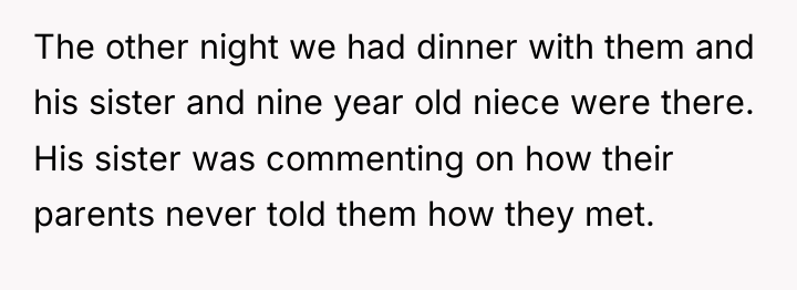 The other night we had dinner with them and his...