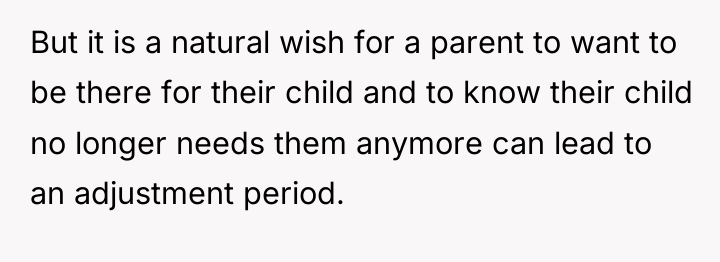 But it is a natural wish for a parent to...