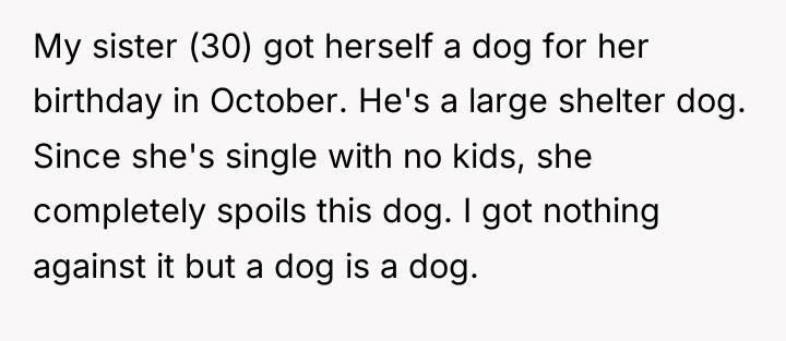 My sister (30) got herself a dog for her birthday...