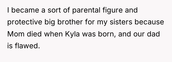I became a sort of parental figure and protective big...