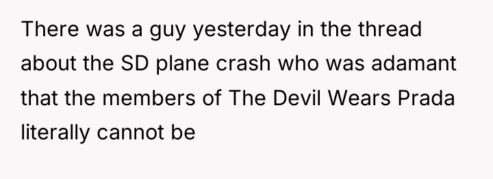 There was a guy yesterday in the thread about the...