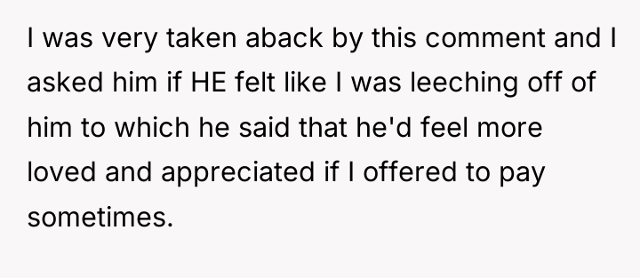 I was very taken aback by this comment and I...