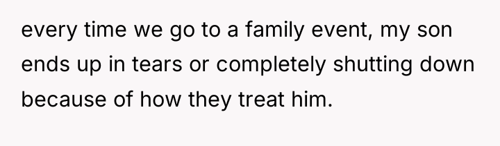 every time we go to a family event, my son...