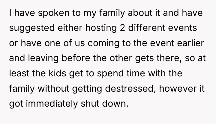 I have spoken to my family about it and have...