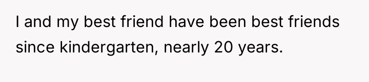 I and my best friend have been best friends since...