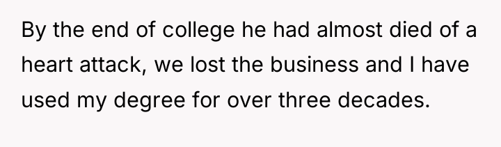 By the end of college he had almost died of...