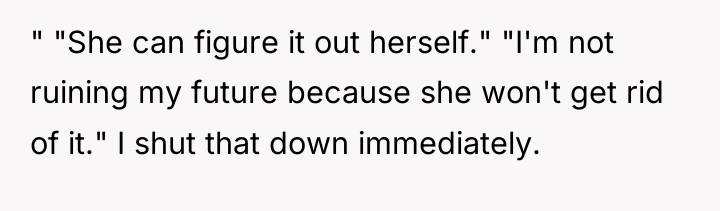 " "She can figure it out herself." "I'm not ruining...