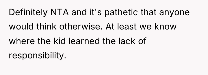 Definitely NTA and it's pathetic that anyone would think otherwise....