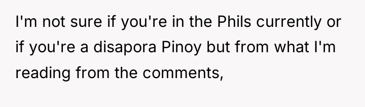 I'm not sure if you're in the Phils currently or...