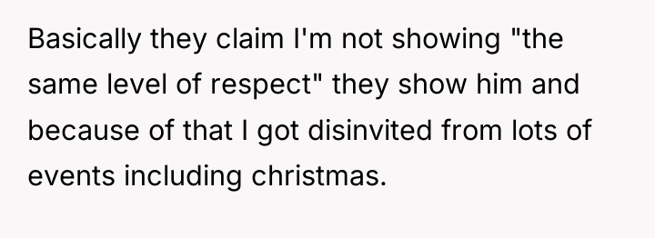 Basically they claim I'm not showing "the same level of...