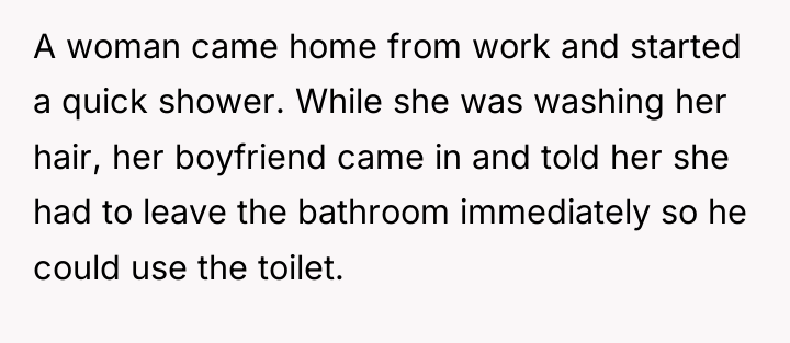 A woman came home from work and started a quick...