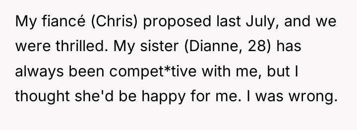 My fiancé (Chris) proposed last July, and we were thrilled....