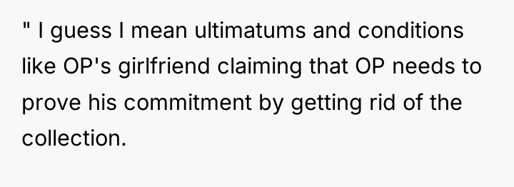 " I guess I mean ultimatums and conditions like OP's...