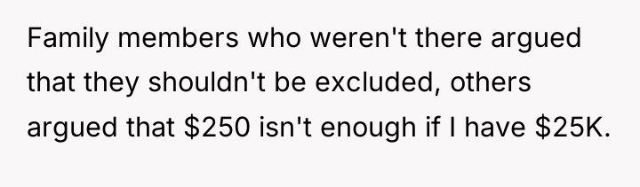 Family members who weren't there argued that they shouldn't be...