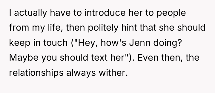 I actually have to introduce her to people from my...