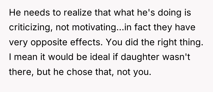 He needs to realize that what he's doing is criticizing,...