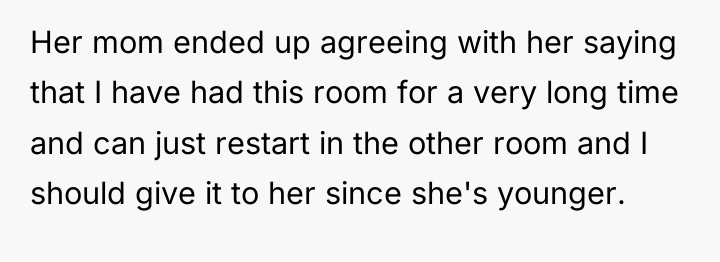 Her mom ended up agreeing with her saying that I...