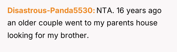 Disastrous-Panda5530 NTA. 16 years ago an older couple went to...