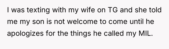 I was texting with my wife on TG and she...
