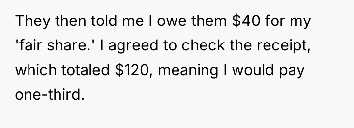 They then told me I owe them $40 for my...