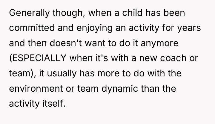 Generally though, when a child has been committed and enjoying...