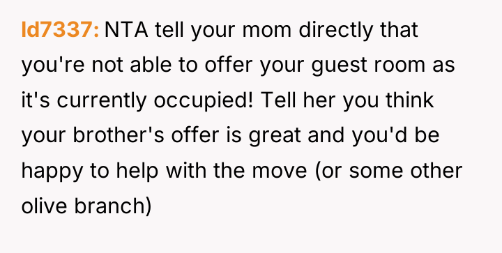 ld7337 NTA tell your mom directly that you're not able...