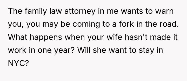 The family law attorney in me wants to warn you,...