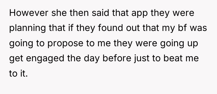 However she then said that app they were planning that...