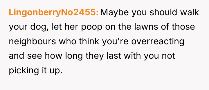 LingonberryNo2455 Maybe you should walk your dog, let her poop...