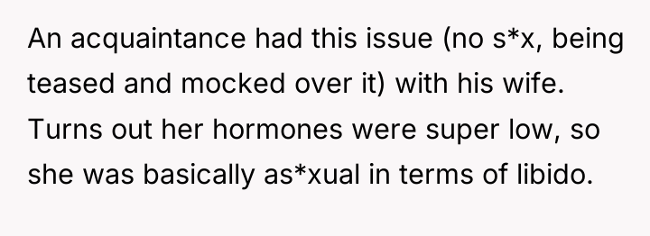 An acquaintance had this issue (no s*x, being teased and...